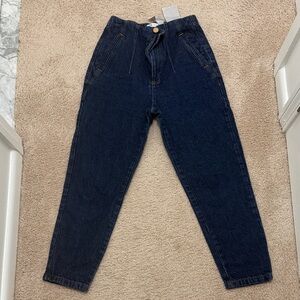 Zara Women's Dark Blue Boyfriend Jeans